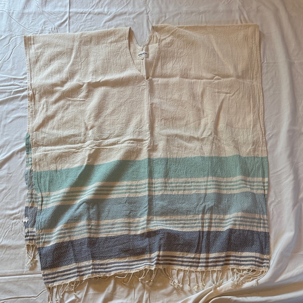 Tribe Alive Cream Textured Summer Poncho